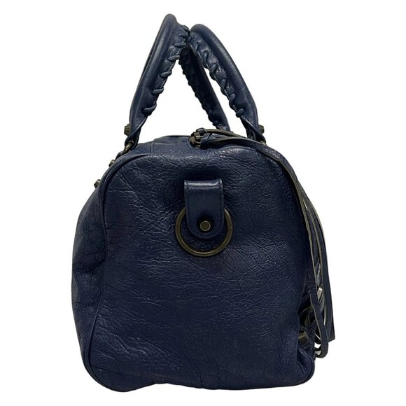 Auth BALENCIAGA Classic Twiggy 409334 Blue Leather Handbag - Picture 6 of 16